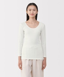 無印良品（ムジルシリョウヒン）の「婦人　あったか綿　Ｕネック八分袖Ｔシャツ（インナーウェア/肌着）」