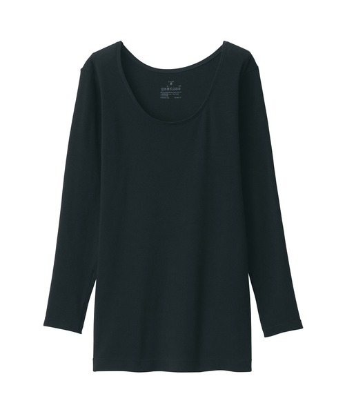 無印良品（ムジルシリョウヒン）の「婦人　あったか綿　Ｕネック八分袖Ｔシャツ（インナーウェア/肌着・レディース・ブラウン系/ライトベージュ/ブラック/オフホワイト・XL/L/M/S）」の15枚目の写真