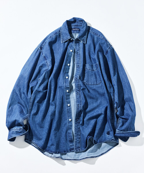 NAUTICA(ノーティカ)の「NAUTICA/ノーティカ ヴィンテージライク デニム BDシャツ(シャツ/ブラウス・メンズ・サックスブルー・MEDIUM/LARGE/X-LARGE)」の14枚目の写真