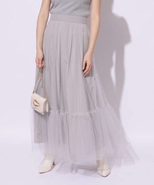 スカート Mystrada Mystrada マイストラーダ Mystrada チェックエンブロイダリー