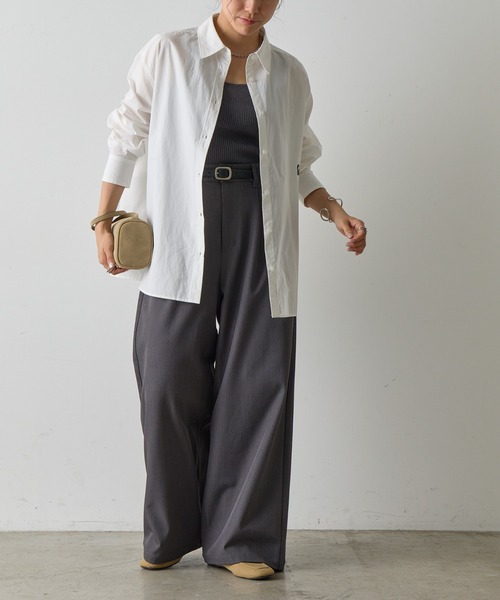 COLONY 2139（コロニートゥーワンスリーナイン）の「刺繍ロゴコットンシャツ（シャツ/ブラウス・レディース・ホワイト/チャコールグレー/ブルー/カーキ・FREE）」の9枚目の写真