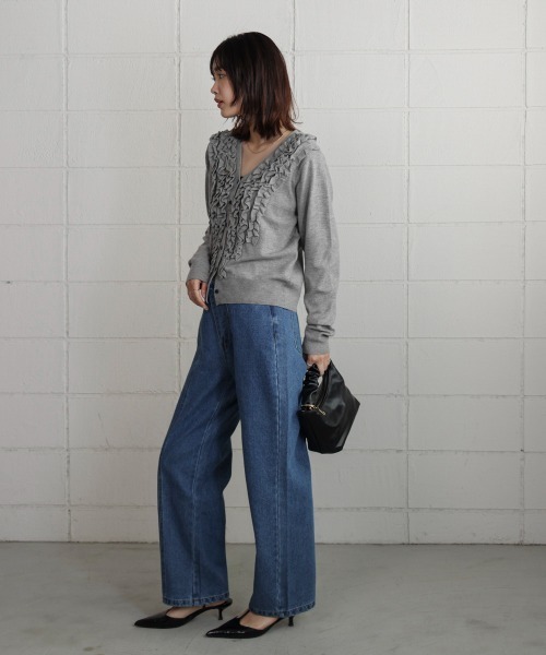 Bou Jeloud（ブージュルード）の「フリルニットカーディガン（カーディガン/ボレロ・レディース・グレー/ブラック・FREE）」の10枚目の写真