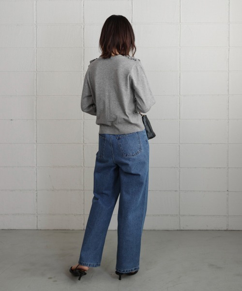 Bou Jeloud（ブージュルード）の「フリルニットカーディガン（カーディガン/ボレロ・レディース・グレー/ブラック・FREE）」の13枚目の写真