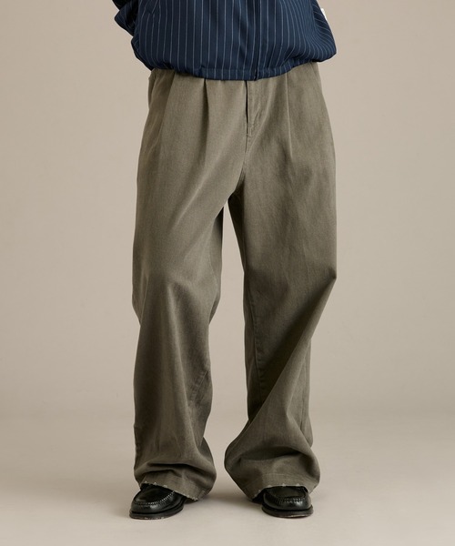 セール】2 TUCK COTTON TWILL PANTS / ツータックコットンツイルパンツ