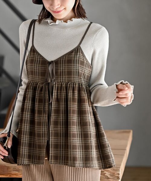 フロントリボンチェックキャミソール（キャミソール）｜rps（アール