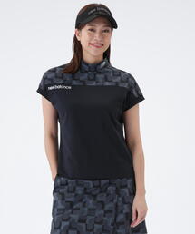 New Balance Golf（ニューバランスゴルフ）の「【new balance golf】ロゴジオメトリック柄 UV フレンチスリーブ モックネック プルオーバー (WOMENS)（Tシャツ/カットソー）」