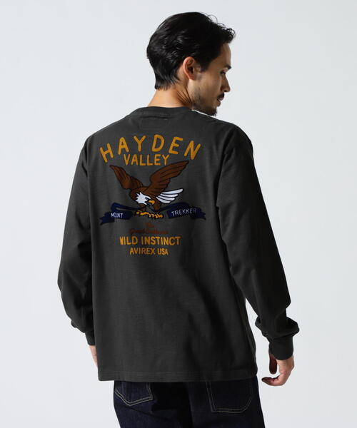 AVIREX（アヴィレックス）の「H.V. EAGLE SLUB L/S T-SHIRT / ヘイデン・バレー スラブ 長袖Tシャツ / AVIREX / アヴィレックス（Tシャツ/カットソー・メンズ・ホワイト/グレー/ブラック・MEDIUM/LARGE/X-LARGE/XX-LARGE）」の22枚目の写真
