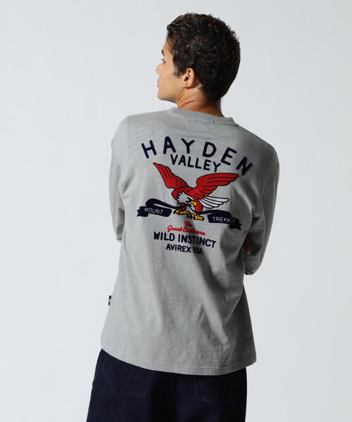 AVIREX（アヴィレックス）の「H.V. EAGLE SLUB L/S T-SHIRT / ヘイデン・バレー スラブ 長袖Tシャツ / AVIREX / アヴィレックス（Tシャツ/カットソー・メンズ・ホワイト/グレー/ブラック・MEDIUM/LARGE/X-LARGE/XX-LARGE）」の16枚目の写真
