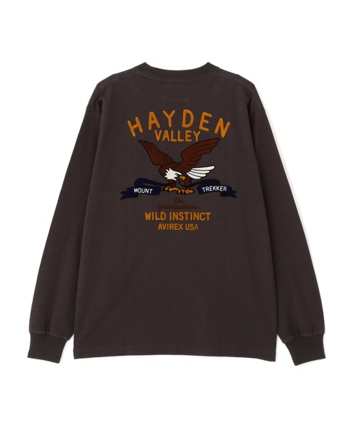 AVIREX（アヴィレックス）の「H.V. EAGLE SLUB L/S T-SHIRT / ヘイデン・バレー スラブ 長袖Tシャツ / AVIREX / アヴィレックス（Tシャツ/カットソー・メンズ・ホワイト/グレー/ブラック・MEDIUM/LARGE/X-LARGE/XX-LARGE）」の2枚目の写真