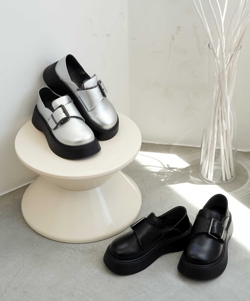 セール】【Bulue.】2way厚底ローファーサボ（ローファー）｜Bulue