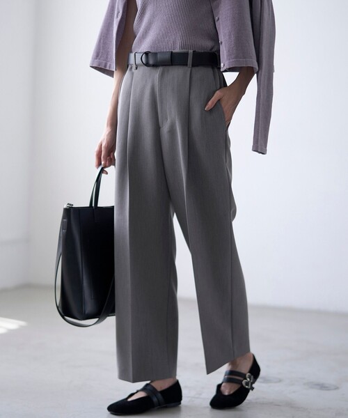 RONEL（ロネル）の「キレイ見え・快適【RONEL】サイドゴムストレートパンツ（その他パンツ・レディース・ダークグレー/ブラック/ブラウン系・L/M/S）」の2枚目の写真