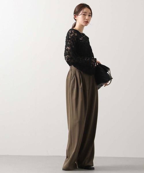 Gready Brilliant（グレディブリリアン）の「タックラウンド切替ワイドパンツ（その他パンツ・レディース・ブラウン/ブラック・38）」の16枚目の写真