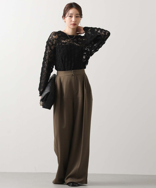 Gready Brilliant（グレディブリリアン）の「タックラウンド切替ワイドパンツ（その他パンツ・レディース・ブラウン/ブラック・38）」の18枚目の写真