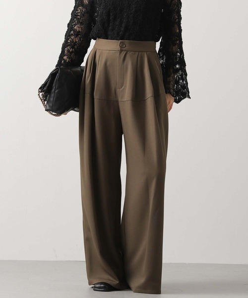 Gready Brilliant（グレディブリリアン）の「タックラウンド切替ワイドパンツ（その他パンツ・レディース・ブラウン/ブラック・38）」の19枚目の写真