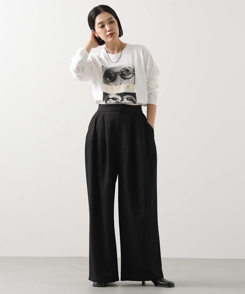 Gready Brilliant（グレディブリリアン）の「タックラウンド切替ワイドパンツ（その他パンツ・レディース・ブラウン/ブラック・38）」の6枚目の写真