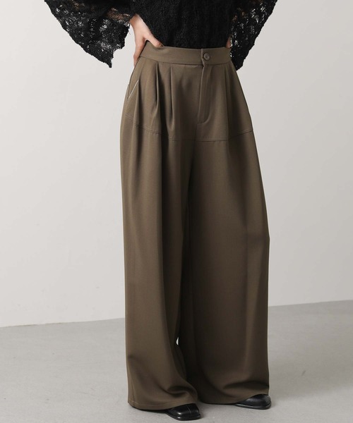 Gready Brilliant（グレディブリリアン）の「タックラウンド切替ワイドパンツ（その他パンツ・レディース・ブラウン/ブラック・38）」の20枚目の写真