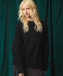 MAISON SPECIAL(]XyV)́sUNISEXtCable Shaggy Mix Prime-Over Crew Neck Knit Pullover/P[uVM[~bNXvCI[o[N[lbNjbgvI[o[yMAISON SPECIAL/]XyVz(jbg/Z[^[)