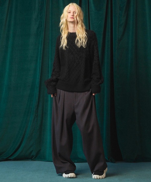 MAISON SPECIAL（メゾンスペシャル）の「《UNISEX》Cable Shaggy Mix Prime-Over Crew Neck Knit Pullover/ケーブルシャギーミックスプライムオーバークルーネックニットプルオーバー【MAISON SPECIAL/メゾンスペシャル】（ニット/セーター・メンズ・ブラック/グレー/ブラウン・0/1/2）」の8枚目の写真