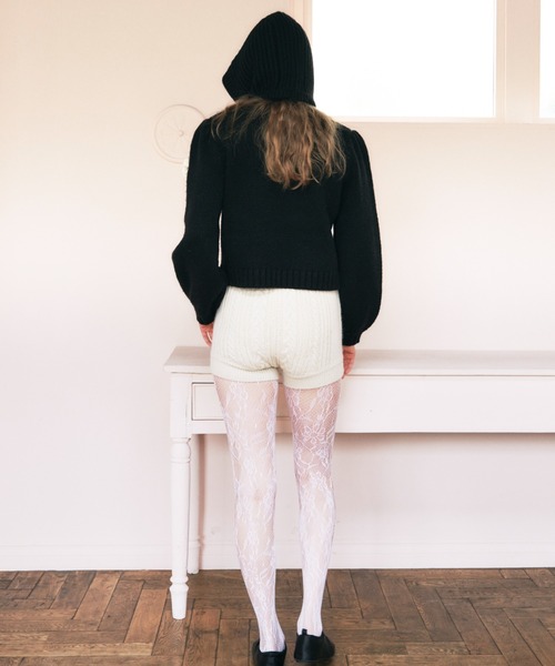 HONEY MI HONEY（ハニーミーハニー）の「cable knit short pants（その他パンツ・レディース・グレー/ブラック/アイボリー・FREE）」の8枚目の写真