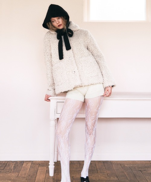 HONEY MI HONEY（ハニーミーハニー）の「cable knit short pants（その他パンツ・レディース・グレー/ブラック/アイボリー・FREE）」の9枚目の写真