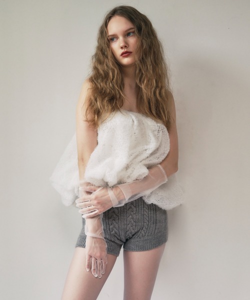 HONEY MI HONEY（ハニーミーハニー）の「cable knit short pants（その他パンツ・レディース・グレー/ブラック/アイボリー・FREE）」の11枚目の写真