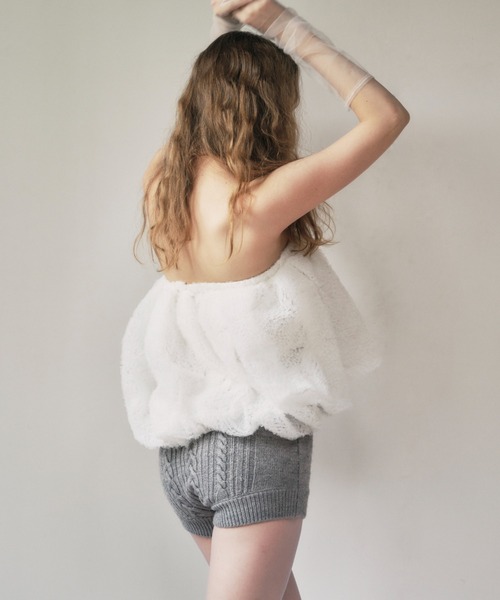HONEY MI HONEY（ハニーミーハニー）の「cable knit short pants（その他パンツ・レディース・グレー/ブラック/アイボリー・FREE）」の12枚目の写真