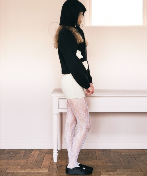 HONEY MI HONEY（ハニーミーハニー）の「cable knit short pants（その他パンツ・レディース・グレー/ブラック/アイボリー・FREE）」の7枚目の写真