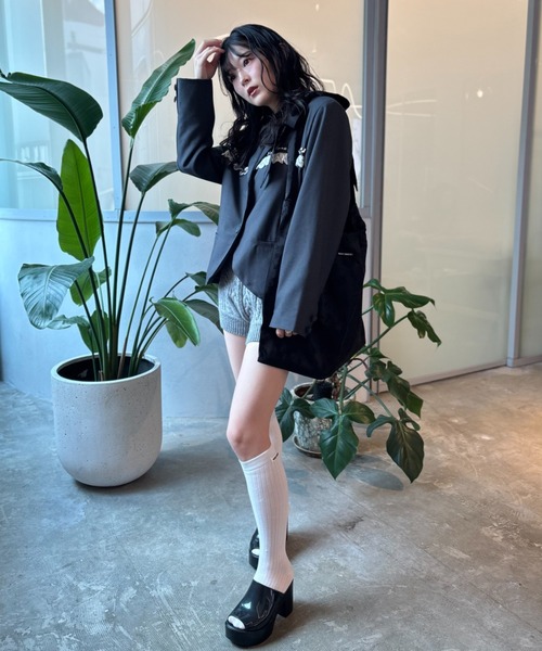 HONEY MI HONEY（ハニーミーハニー）の「cable knit short pants（その他パンツ・レディース・グレー/ブラック/アイボリー・FREE）」の20枚目の写真