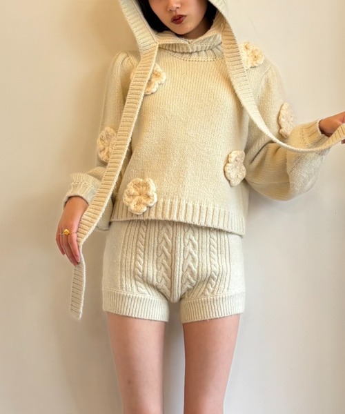 HONEY MI HONEY（ハニーミーハニー）の「cable knit short pants
