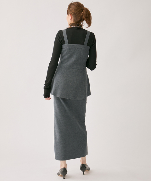 VERMEIL par iena(ヴェルメイユパーイエナ)の「wool knit narrow スカート(スカート・レディース・ブラック/グレー・FREE)」の21枚目の写真
