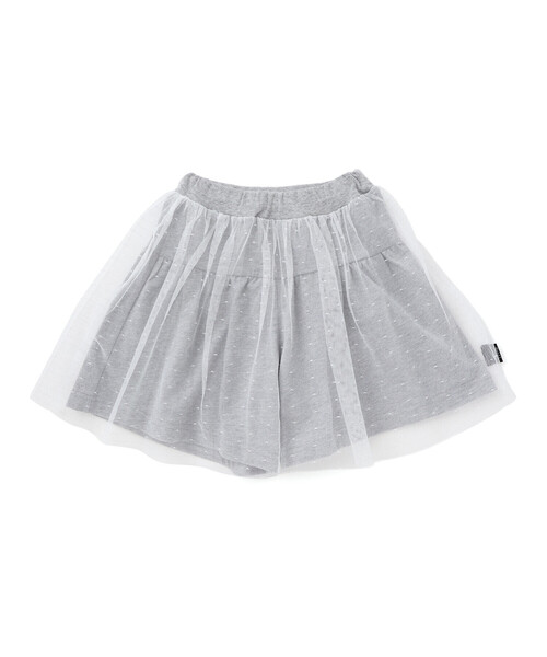 Noeil aime BeBe（ノイユエイムベベ）の「ラメ入りチュールティアードキュロット（スカート・キッズ・グレー/ベージュ・110cm/120cm/130cm）」の3枚目の写真