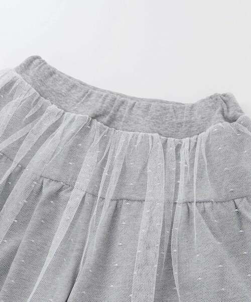 Noeil aime BeBe（ノイユエイムベベ）の「ラメ入りチュールティアードキュロット（スカート・キッズ・グレー/ベージュ・110cm/120cm/130cm）」の8枚目の写真