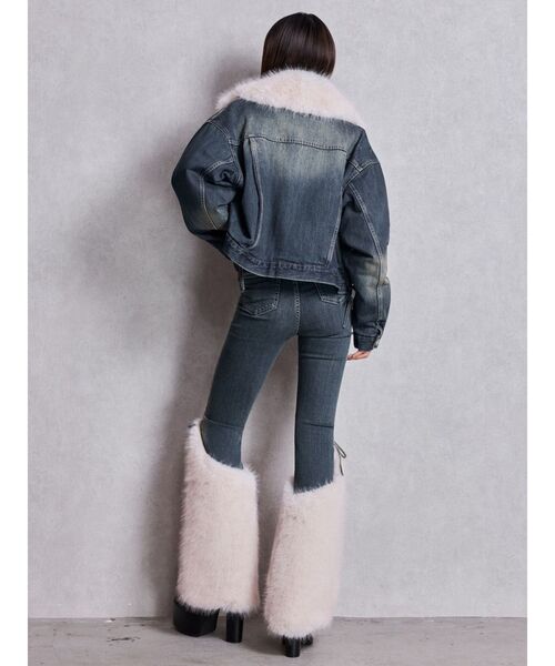 GYDA(ジェイダ)の「2WAY ECO FURショートデニムGジャン(デニムジャケット・レディース・ブルー/インディゴブルー・FREE)」の10枚目の写真