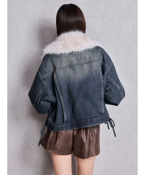 GYDA(ジェイダ)の「2WAY ECO FURショートデニムGジャン(デニムジャケット・レディース・ブルー/インディゴブルー・FREE)」の12枚目の写真