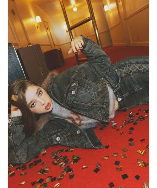 GYDA(ジェイダ)の「2WAY ECO FURショートデニムGジャン(デニムジャケット・レディース・ブルー/インディゴブルー・FREE)」の15枚目の写真