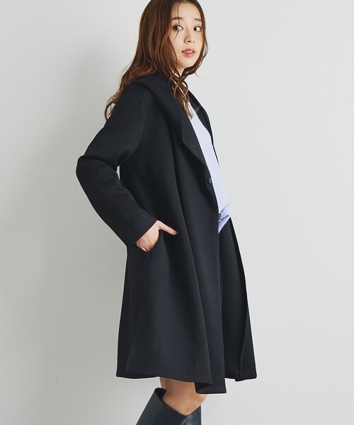 un dix cors（アンディコール）の「《デイリーに活躍》フーディーロングコート（ダッフルコート・レディース・ブラウン/ブラック/アイボリー・FREE）」の3枚目の写真