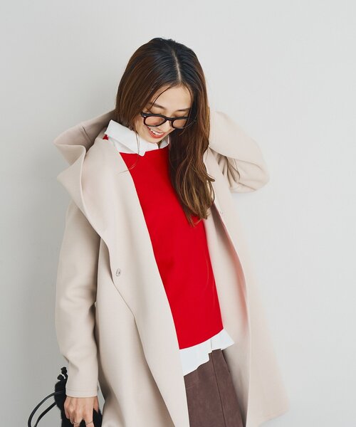 un dix cors（アンディコール）の「《デイリーに活躍》フーディーロングコート（ダッフルコート・レディース・ブラウン/ブラック/アイボリー・FREE）」の5枚目の写真