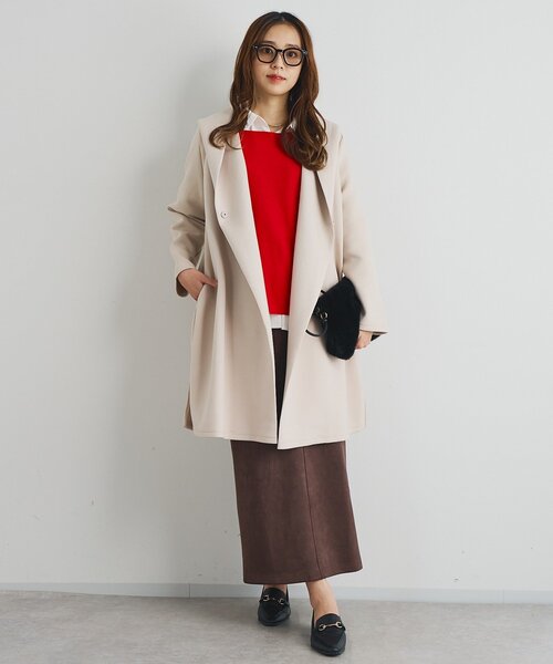 un dix cors（アンディコール）の「《デイリーに活躍》フーディーロングコート（ダッフルコート・レディース・ブラウン/ブラック/アイボリー・FREE）」の9枚目の写真