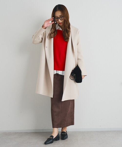 un dix cors（アンディコール）の「《デイリーに活躍》フーディーロングコート（ダッフルコート・レディース・ブラウン/ブラック/アイボリー・FREE）」の12枚目の写真