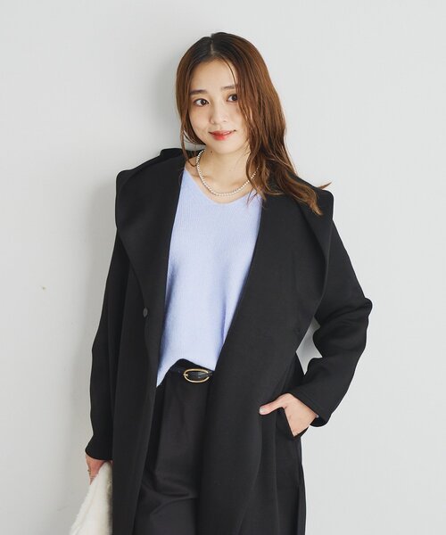 un dix cors（アンディコール）の「《デイリーに活躍》フーディーロングコート（ダッフルコート・レディース・ブラウン/ブラック/アイボリー・FREE）」の15枚目の写真