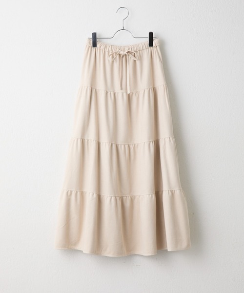 COLONY 2139(コロニートゥーワンスリーナイン)の「カットスエードティアードスカート(スカート・レディース・アイボリー/ブラウン・FREE)」の2枚目の写真