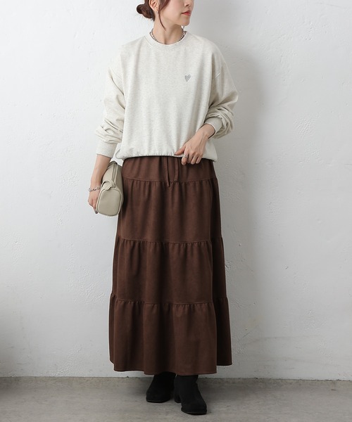 COLONY 2139(コロニートゥーワンスリーナイン)の「カットスエードティアードスカート(スカート・レディース・アイボリー/ブラウン・FREE)」の7枚目の写真