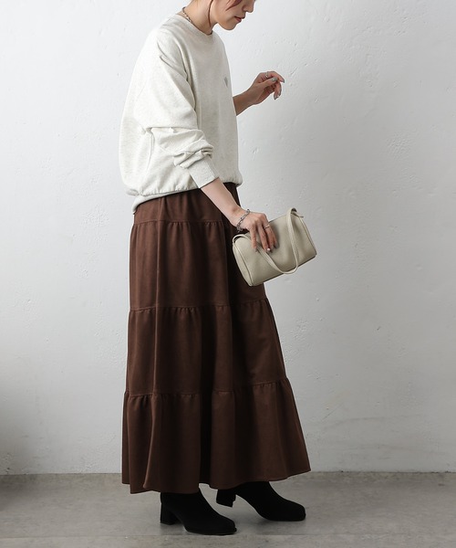 COLONY 2139(コロニートゥーワンスリーナイン)の「カットスエードティアードスカート(スカート・レディース・アイボリー/ブラウン・FREE)」の8枚目の写真