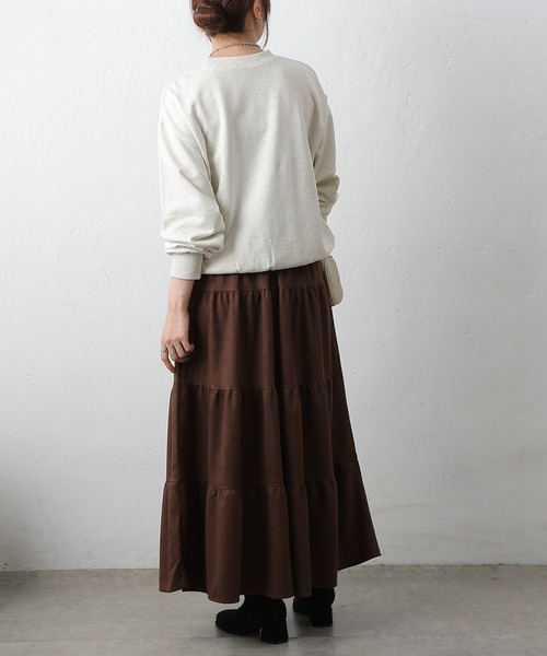 COLONY 2139(コロニートゥーワンスリーナイン)の「カットスエードティアードスカート(スカート・レディース・アイボリー/ブラウン・FREE)」の9枚目の写真