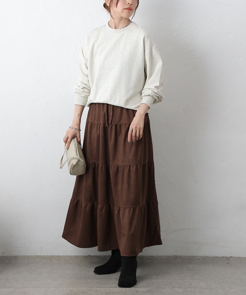 COLONY 2139(コロニートゥーワンスリーナイン)の「カットスエードティアードスカート(スカート・レディース・アイボリー/ブラウン・FREE)」の10枚目の写真