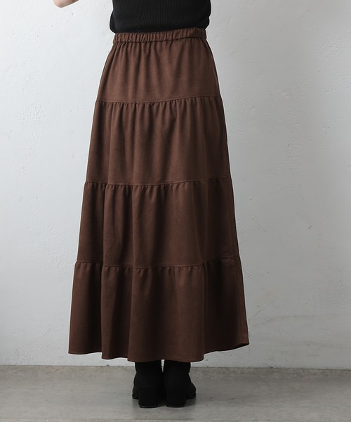 COLONY 2139(コロニートゥーワンスリーナイン)の「カットスエードティアードスカート(スカート・レディース・アイボリー/ブラウン・FREE)」の13枚目の写真