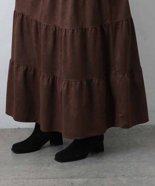 COLONY 2139(コロニートゥーワンスリーナイン)の「カットスエードティアードスカート(スカート・レディース・アイボリー/ブラウン・FREE)」の15枚目の写真
