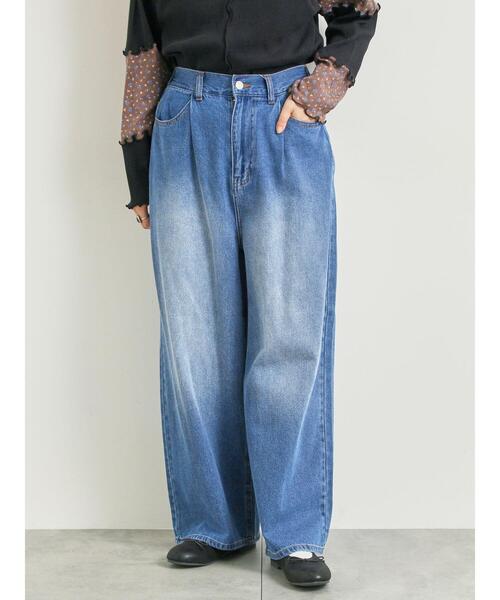 SM2（エスエムツー）の「オーバーダイデニムタックパンツ（その他パンツ・レディース・グリーン/ブラウン/ピンク/ネイビー・L/M）」の3枚目の写真