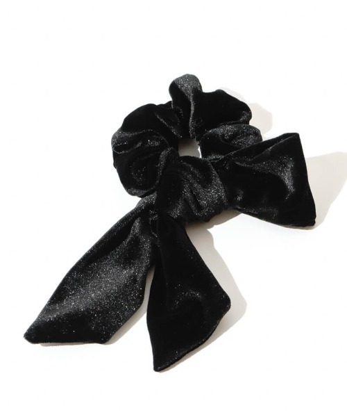 flower(フラワー)の「リボンベロアシュシュ(シュシュ・レディース・ブラック・FREE)」の7枚目の写真