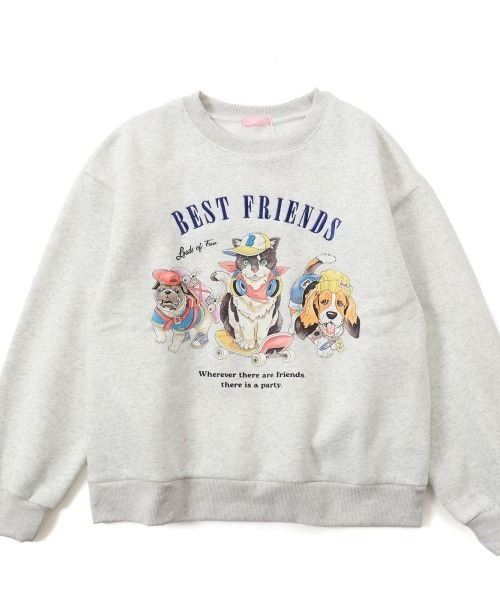 Belle Cie(ベルシー)の「カジュアルでデイリー使いにピッタリ アニマルプリント裏起毛スウェット(スウェット・レディース・ネイビー/オートミール/ホワイト・FREE)」の11枚目の写真